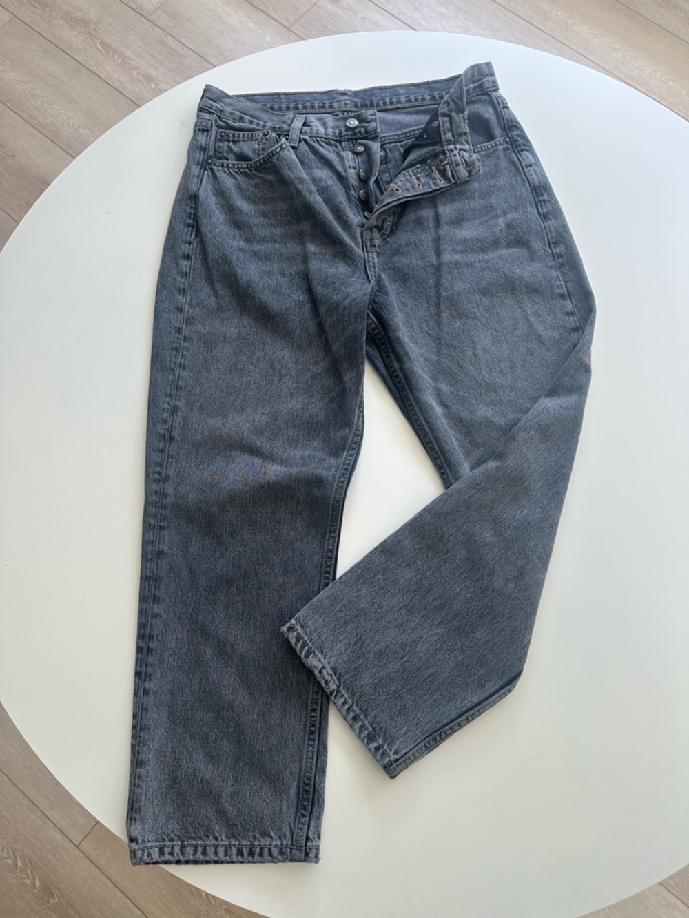 Topshop Women's Straight-Leg Jeans in Washed Black